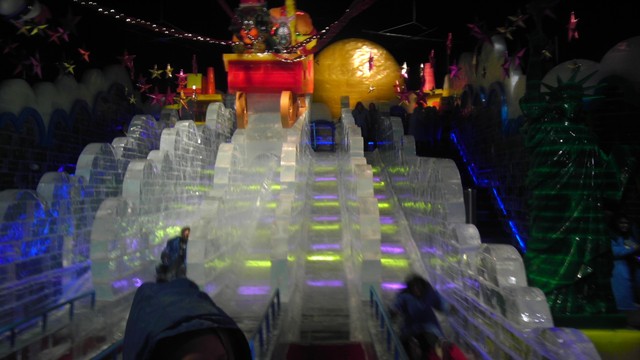 Ice at Opryland. This is a big, slide made of ice.