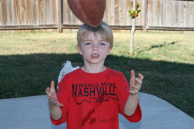 Playing football with my friends is a major event in the hood.