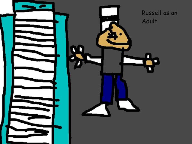 Russell as an adult