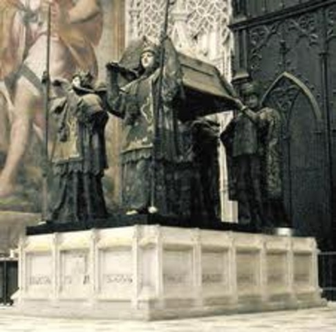 Christopher Columbus died at the Spanish Court at Valladolid.