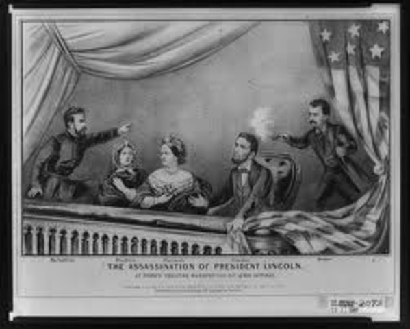President Lincoln is shot at Ford Theater