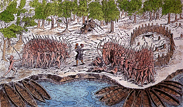 Champlain fights the Iroquious