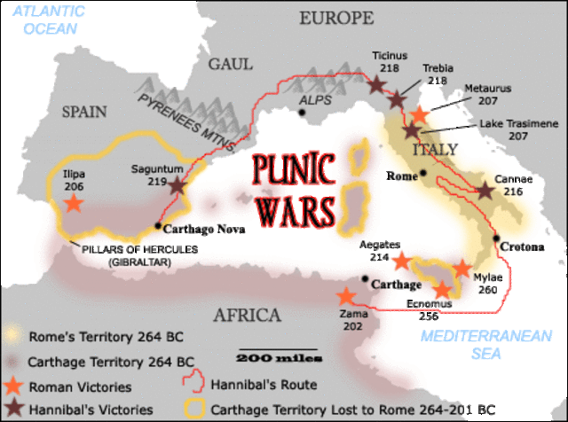 Punic wars end.