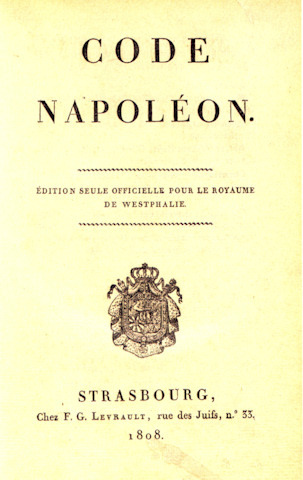 The Code Napoleon 1804