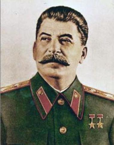 Joseph Stalin  Began Great Purge of Communist Party Member( Millions of people Stalin considered a threat were killed)