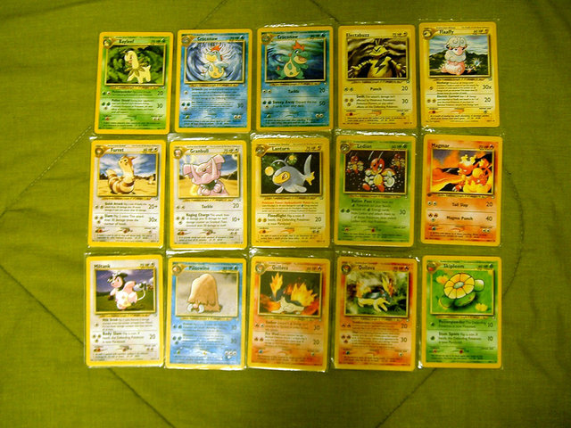 Cuando yo tenía siete anos, yo coleccionaba las tarjetas Pokémon porque mi hermano y yo jugabamos con ellos,