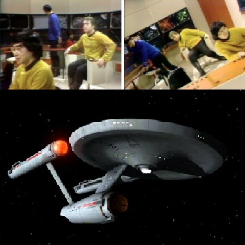 John Belushi is the captain of the Starship Enterprise