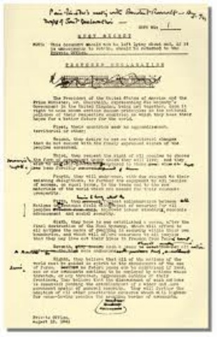 Churchill and FDR issue  the Atlantic Charter