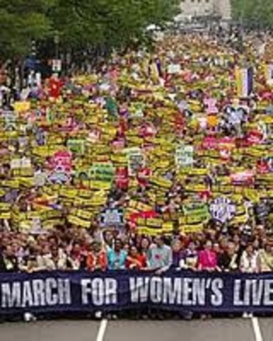 March for Women’s Lives in Washington, D.C., protests Bush policies on abortion and women’s healthcare