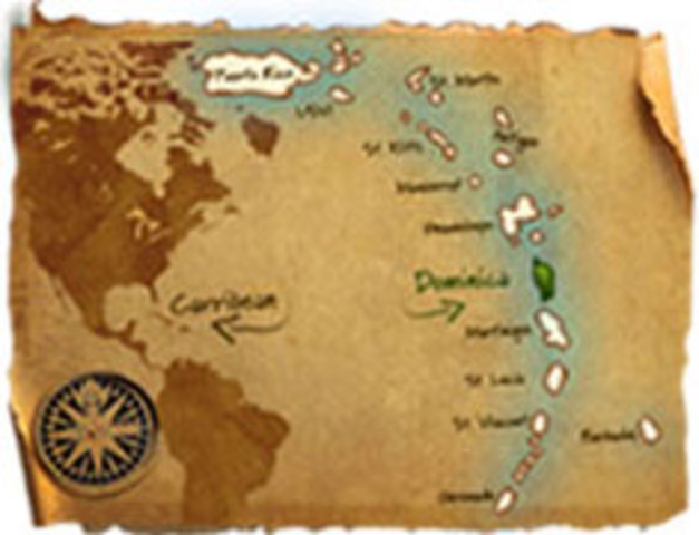 Columbus lands on Dominica!