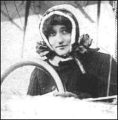 Baroness Raymonde de Laroche passes her qualifiying tests to become the first woman in the world to be issued a pilot's license.
