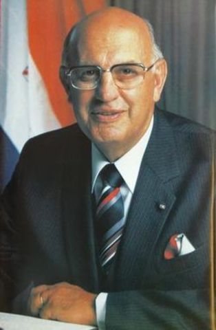 President Pieter W Botha of South Africa, resigns