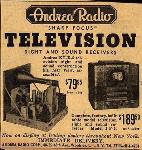Andrea Radio "Sharp Focus" Television Sight and Sound Receivers