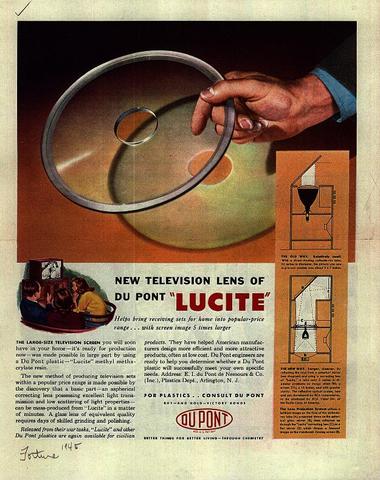New Television Lens Of DuPont "Lucite"