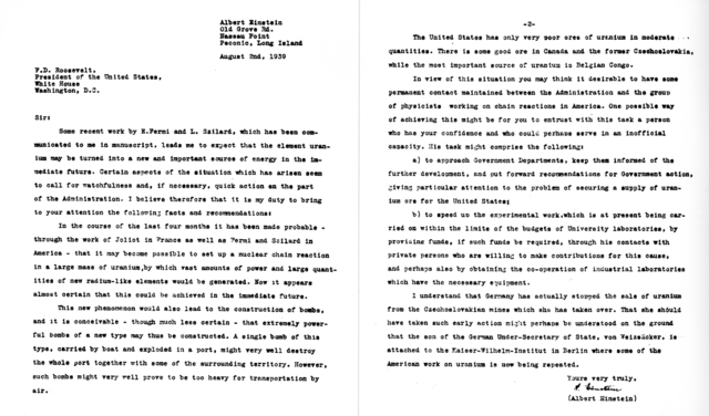 The Einstein–Szilárd Letter