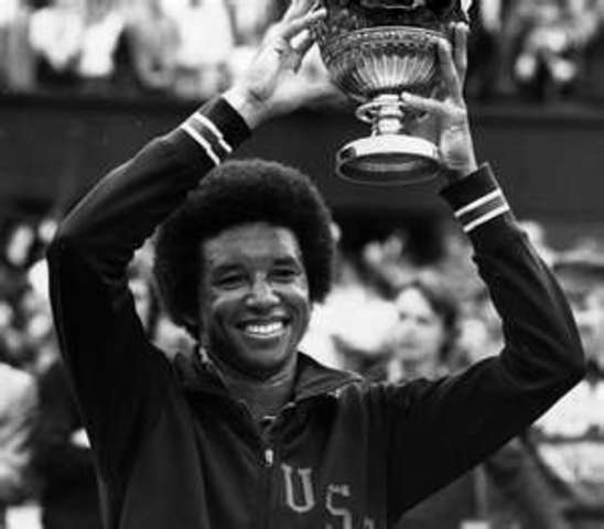 Arthur Ashe first black man to win wimbeldon