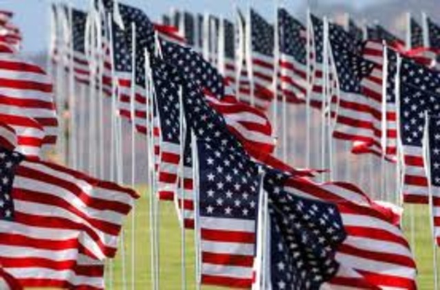The first time the american flag is raised