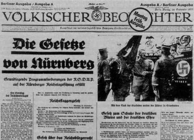 Nuremberg Laws decreed