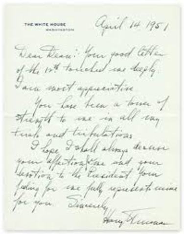 Truman fires General MacArthur