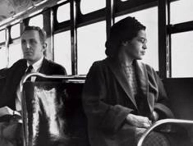 Rosa Parks refuses to give up her seat