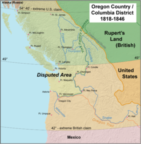 Oregon Treaty Following "54 40' Or Flight Campaign