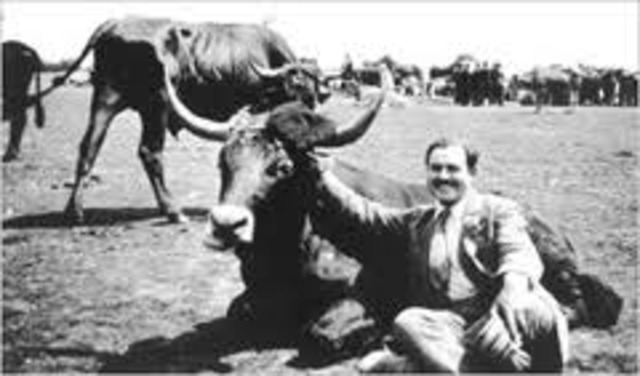 With his wife Hadley, Hemingway first visited the Festival Lof San Femin in Pamplone, spain where he became fascinated by bullfighting.