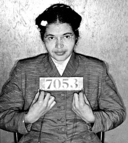 Rosa Parks refuses to give up her seat