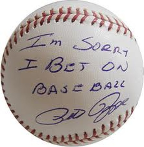 Pete Rose is banned from baseball for betting on the game.