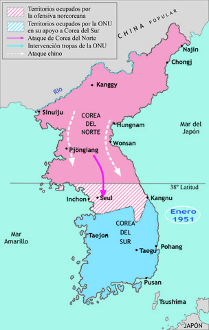 Guerra de Corea.  	El primer conflicto armado