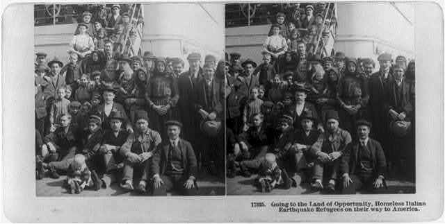 Italians suffer from earthquake and immigrate to America