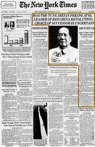 Mao Tse Tung Dies