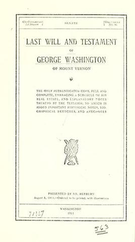 George Washington Writes His Will.