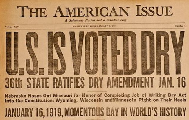 The Eighteenth Amendment to the Constitution of the United States