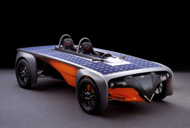 Solar powered cars are sold for retail.