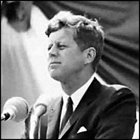 Kennedy gives a speech at the American University