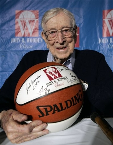 Wooden receives the Reagan Distinguished American Award.