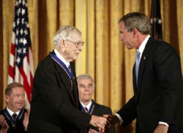 Wooden received the Presidential Medal of Freedom.