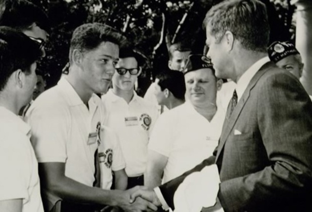 Bill Clinton meets John F. Kennedy
