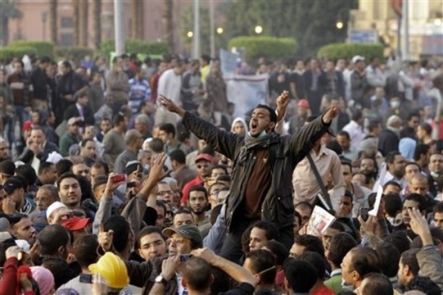 Demonstrators return