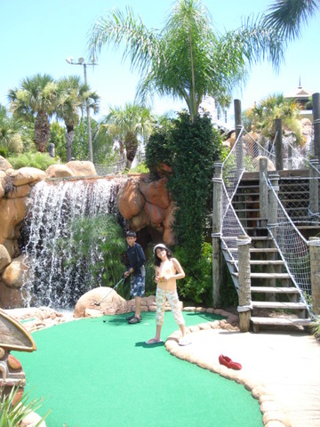 Playing  golf at Congo River in Kissimmee