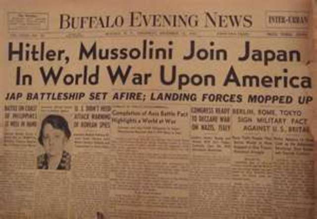 Germany and Italy declare war on the United States