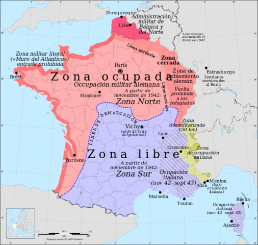 La mitad sur de Freancia es ocupada