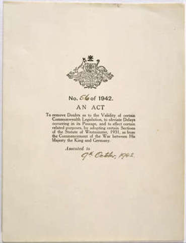 The Statute of Westminster