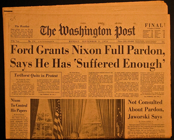 Gerald Ford pardons Nixon