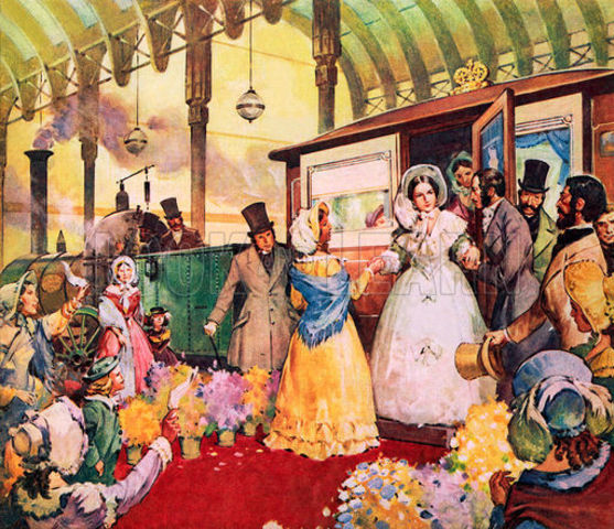 Queen Victoria makes first train journey.
