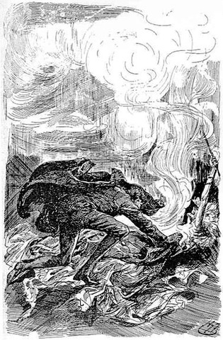 Pip saves Miss Havisham from a fire, and she becomes an invalid.