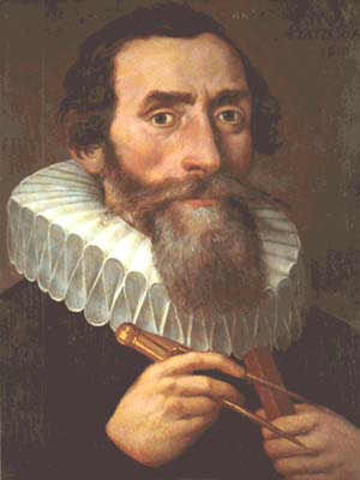 Johannes Kepler posits three laws of planetary motion: The planets move in elliptical orbits around the sun; they travel faster when they are closer to the sun in their orbit; those closer to the sun have shorter orbital periods than those farther from th