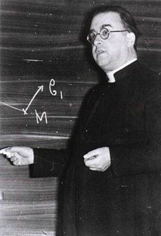 Georges Lemaitre presents an early version of the big-bang theory based on the theory of relativity.