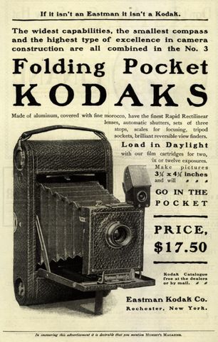 Kodak introduced the folding pocket camera