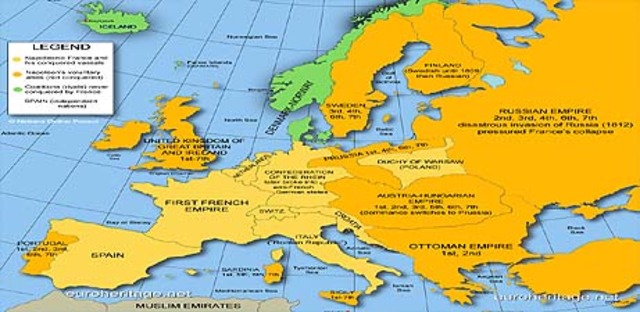 Napoleon conquers most of Europe